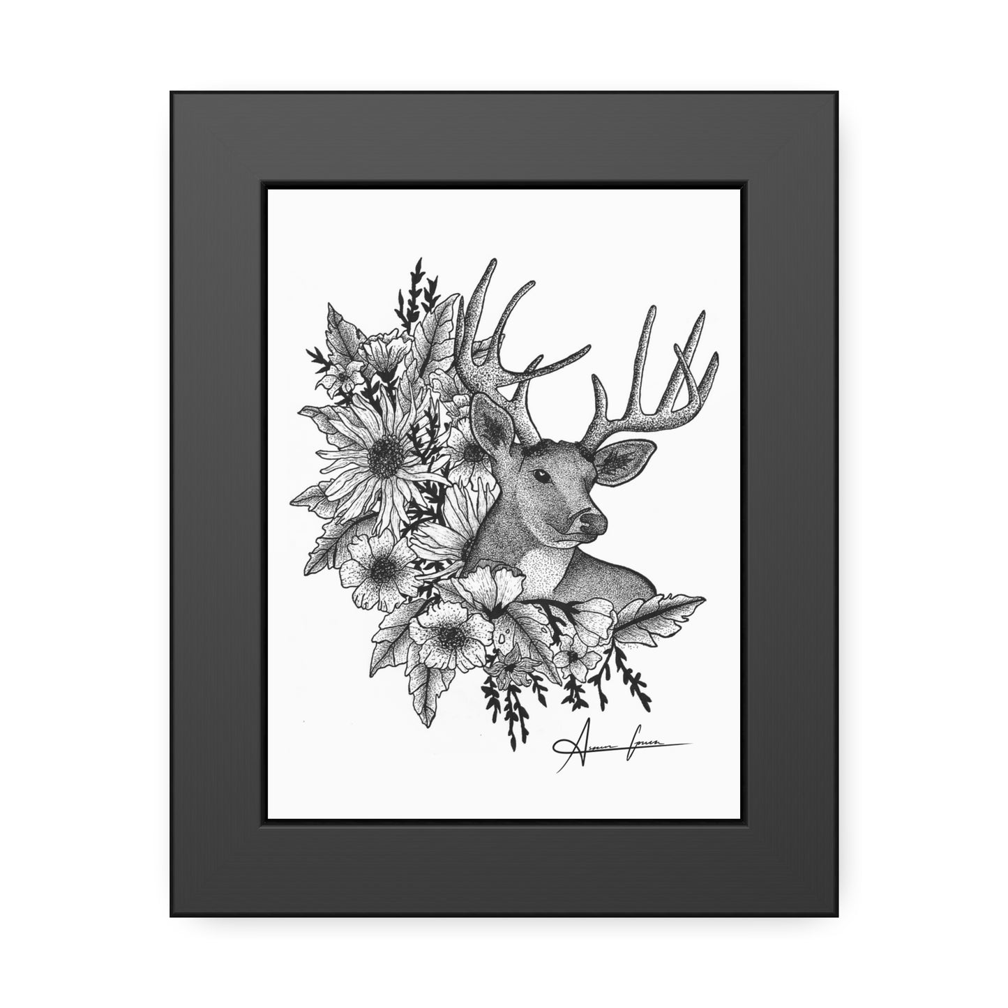 Floral Deer Print